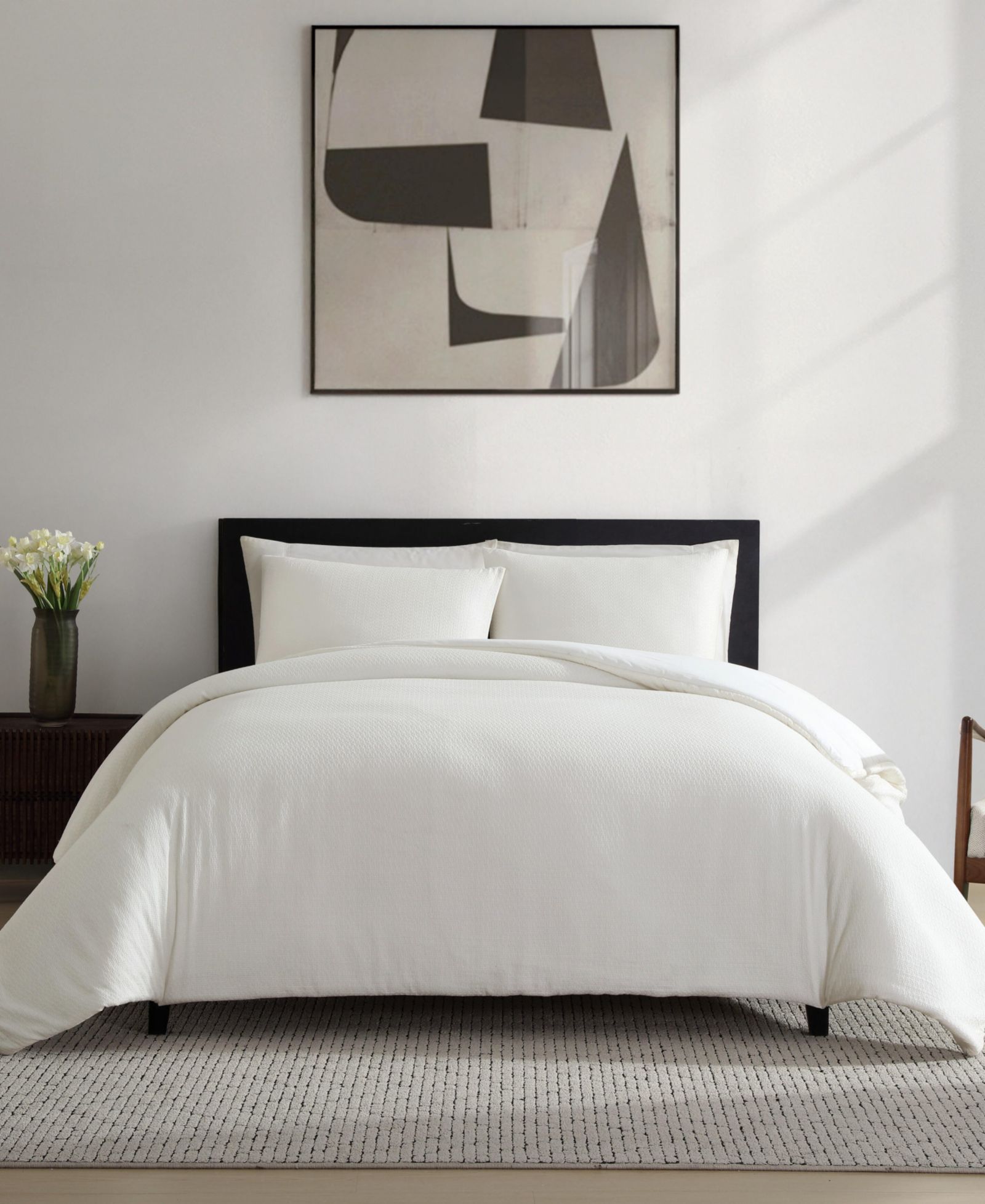 Vera Wang Threaded Basketweave Cotton 3-Pc. Comforter Set, King