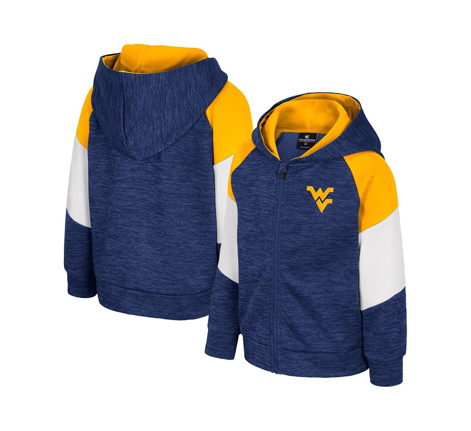 Детское худи Colosseum Navy West Virginia Mountaineers Spirit Hollow Full-Zip