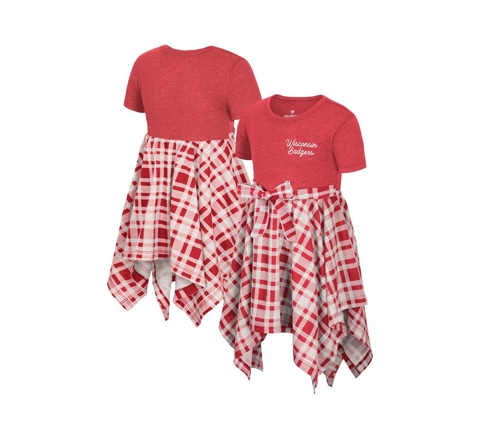 Детское клетчатое платье Colosseum Girls Toddler Red Wisconsin Badgers Marceline
