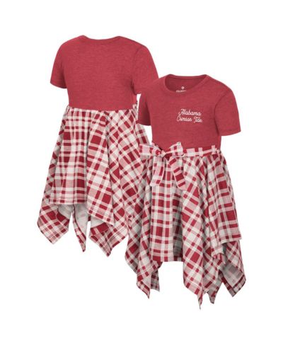 Colosseum Детское платье Marceline Plaid малинового цвета Alabama Crimson Tide