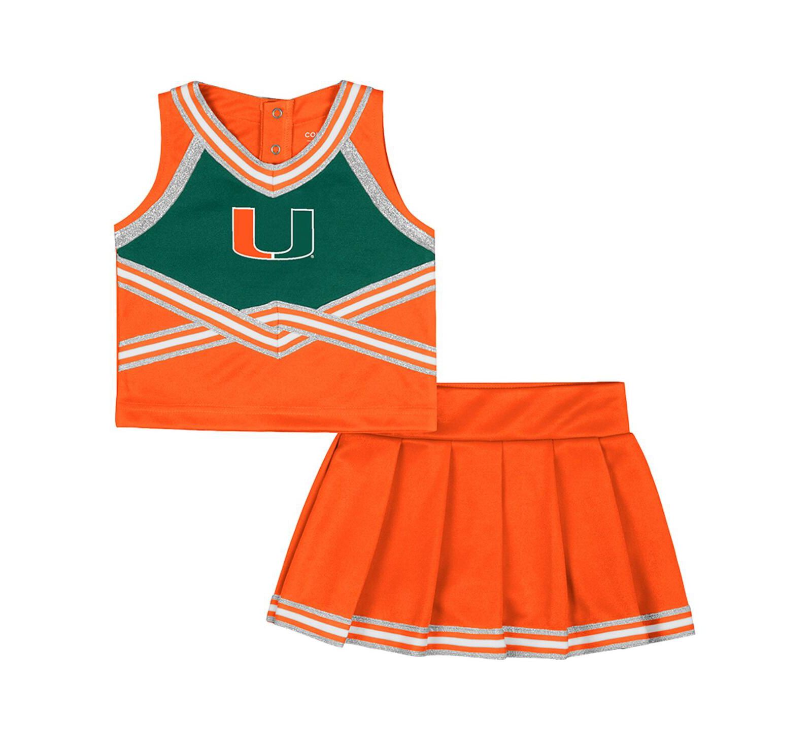 Colosseum Girls Toddler 2-Piece Orange Miami Hurricanes Lollipop Park Cheer Set