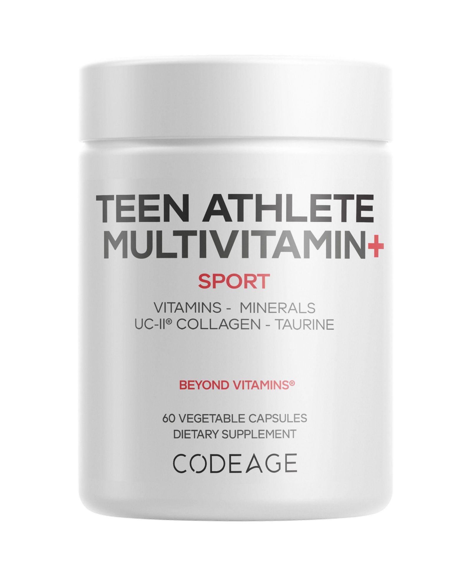 Codeage Teen Athlete Мультивитамины для спортсменов - Креатин, метилированные витамины группы B, таурин, UC-II коллаген, Ferrochel железо, 60 капсул