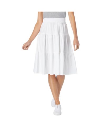 Женская трикотажная многоярусная юбка Woman Within Elastic-Waist Knit Tiered