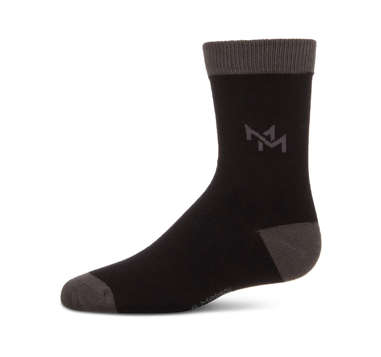 Memoi Boys Overlapped-M Cotton-Rich Fine-Gauge Crew Sock