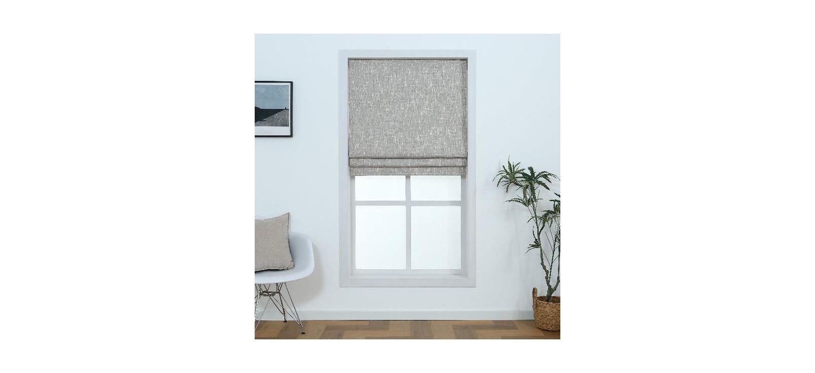 Shadisfy Belmar Washable Cordless Roman Shades,Double Tone Color Jacquard Textured Woven