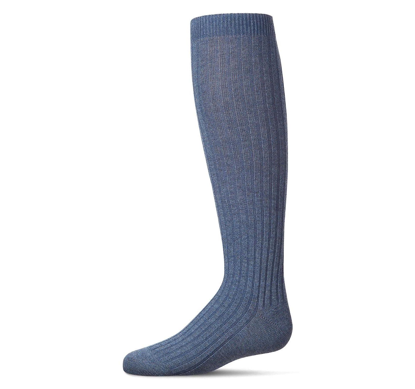 MeMoi Girls Ribbed Cotton Blend Knee High Sock