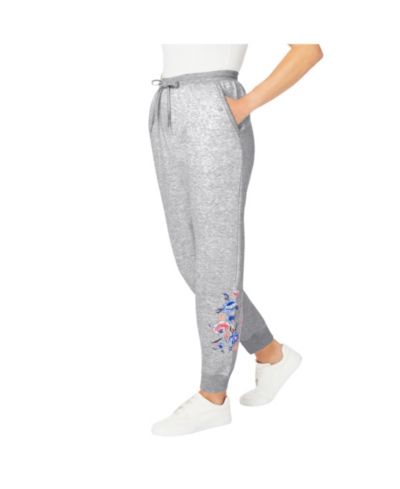 Heather grey floral embroidery