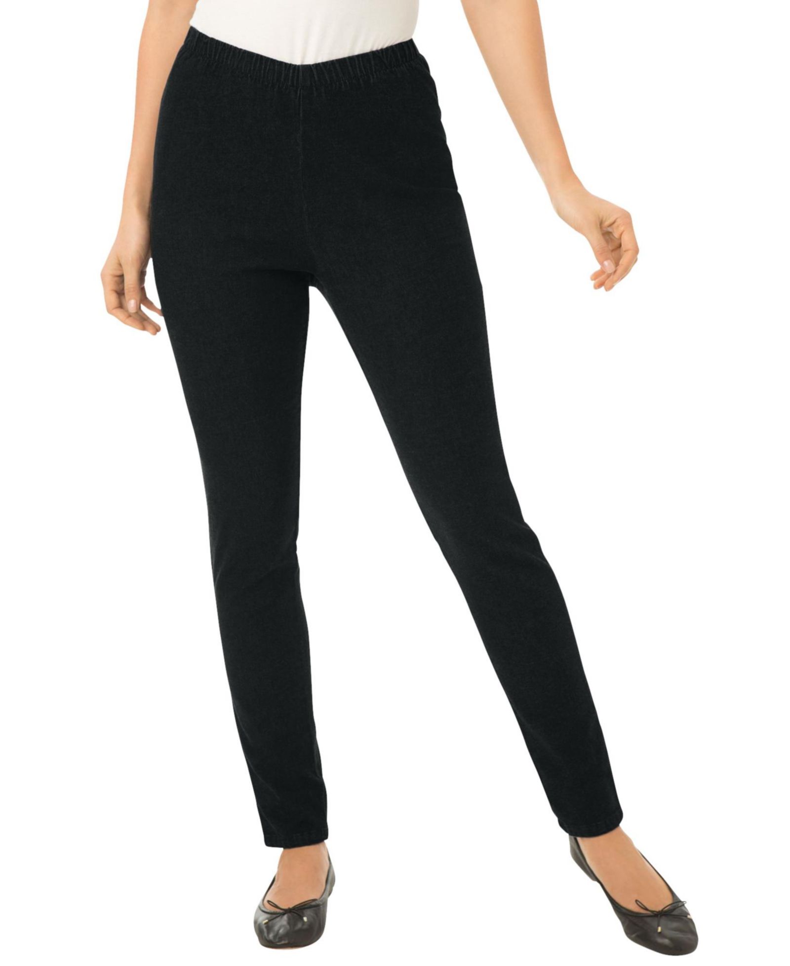 Woman Within Женский Within Fineline Stretch Denim Skinny Pull-On Jeans