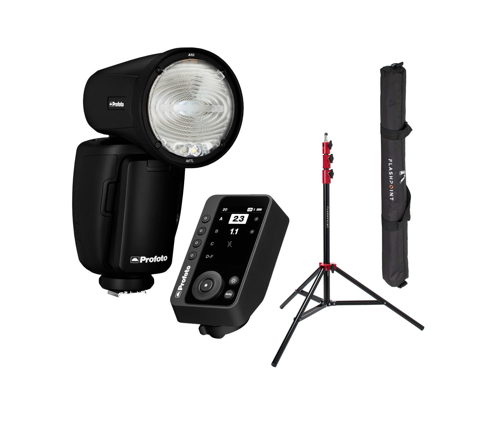 Profoto A10 Flash for Fujifilm Bundle w/Connect Pro Transmitter,Light Stand