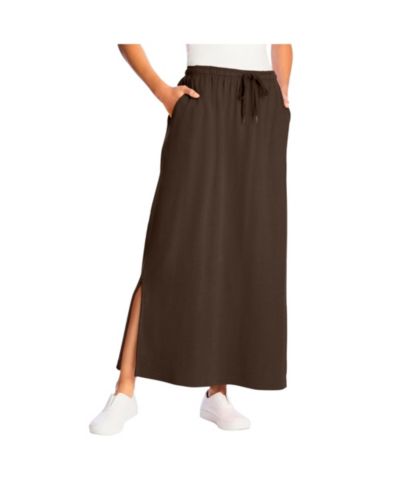 Женская трикотажная юбка Plus Size Woman Within с разрезом сбоку