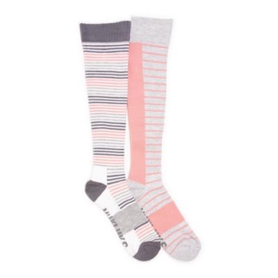 MUK LUKS Women's 2 Pair Pack Cotton Compression Knee High Socks