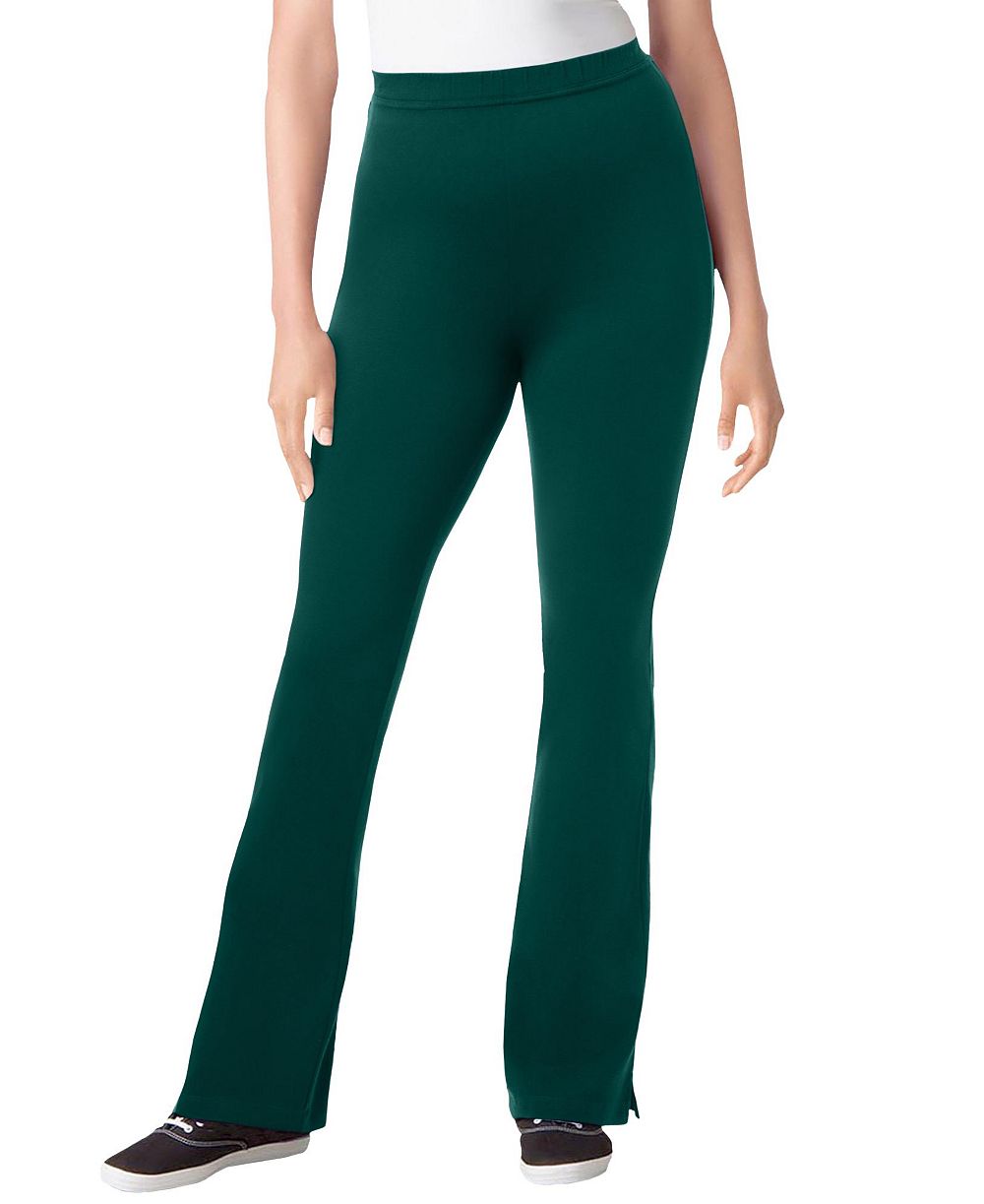 Woman Within Women's Within Tall Stretch-Cotton Knit Pull-On Bootcut Leggings