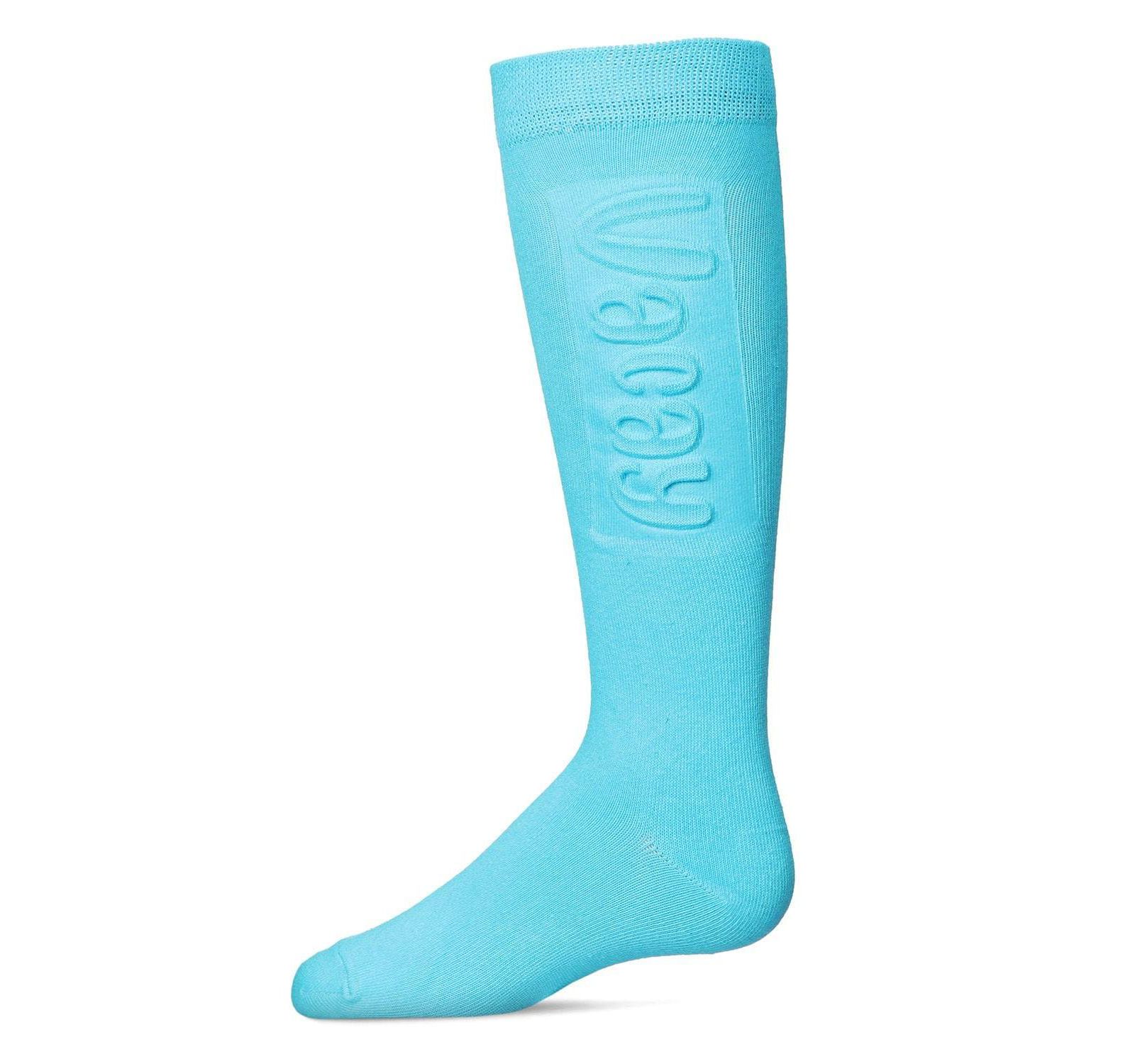 Memoi Girls Embossed VACAY Cotton Blend Knee High Socks