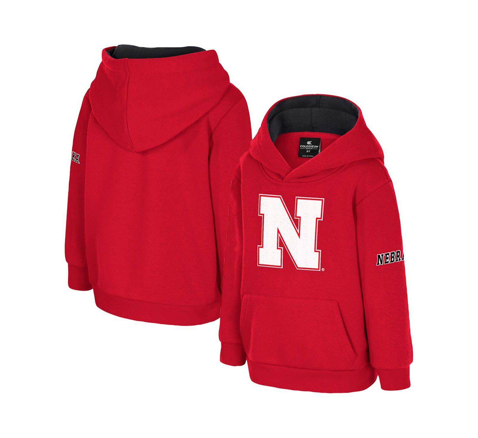 Детское худи Colosseum Scarlet Nebraska Huskers Big Logo Volume Fleece Pullover