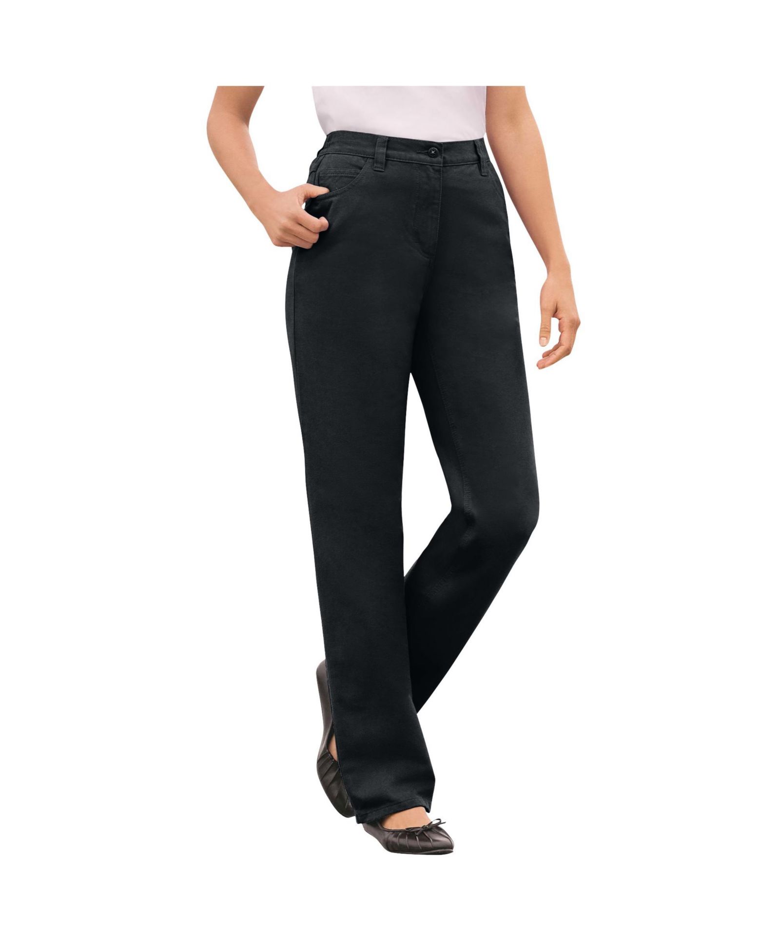 Woman Within Women's Within Tall Perfect All-Cotton Back-Elastic Denim Jeans