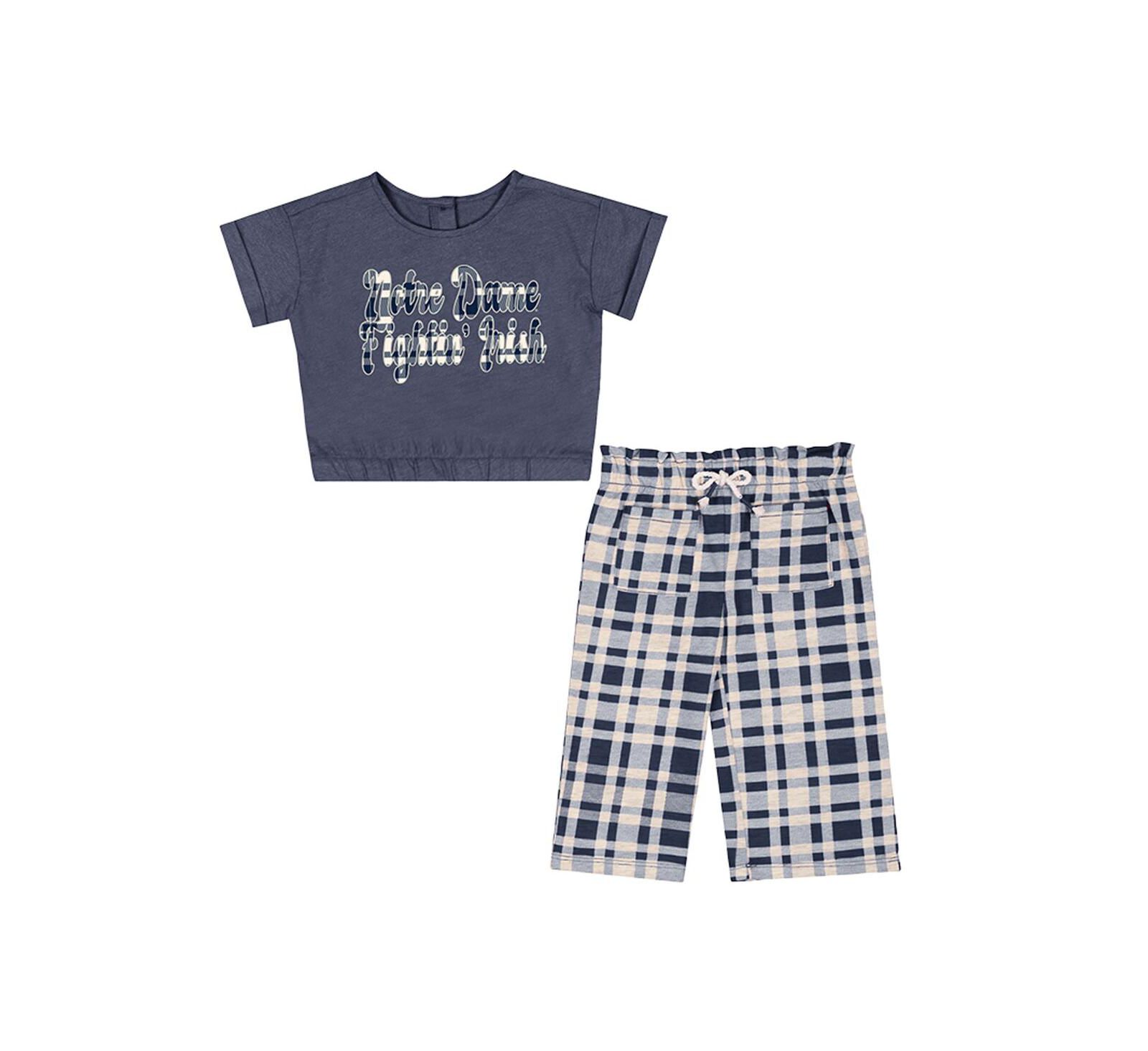 Colosseum Baby Boys and Girls 2-Piece Navy Notre Dame Fighting Irish Sky Castle T-Shirt and Pants Set