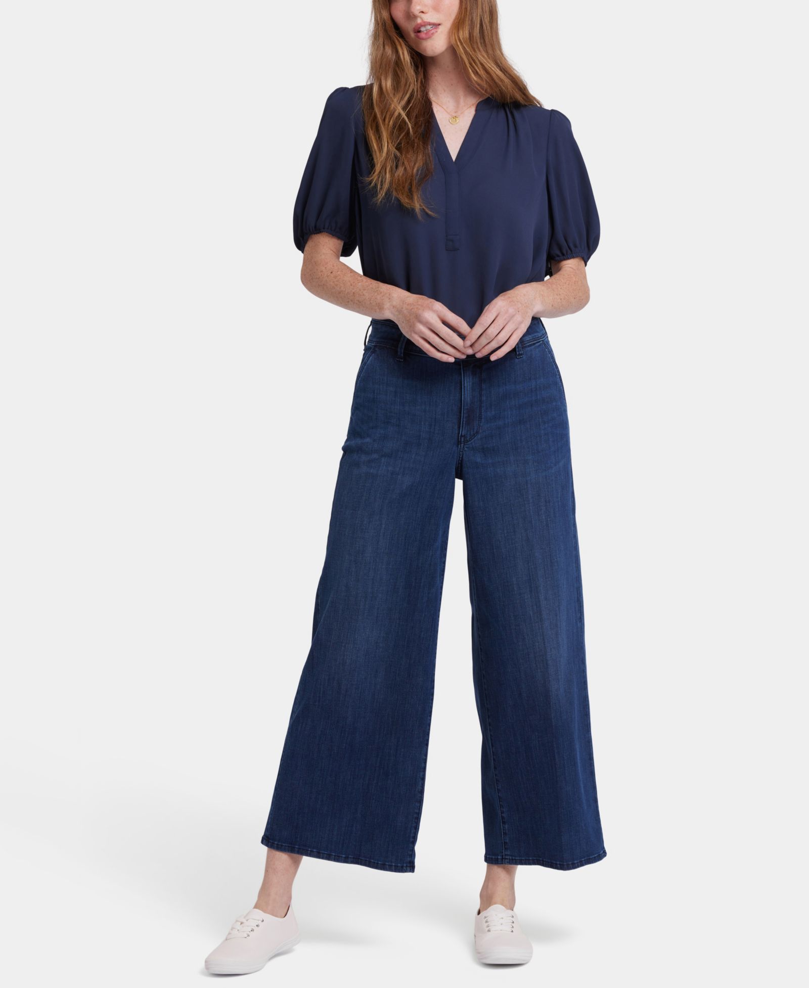 NYDJ Women's Mona Wide Leg Trouser Ankle Jeans