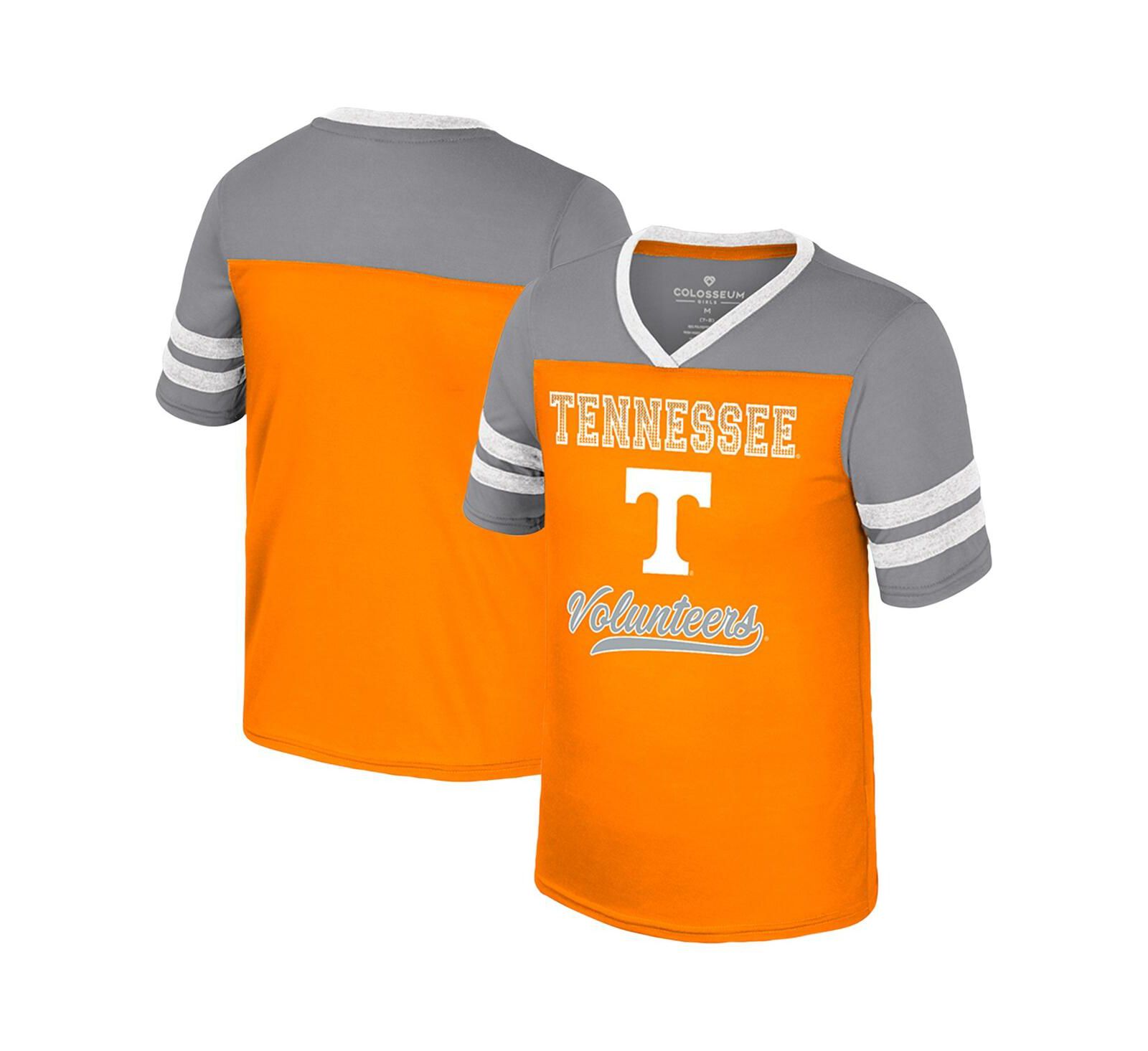 Colosseum Big Girls Tennessee Orange Tennessee Volunteers Princess Bubblegum Bling T-Shirt