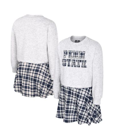 Комплект из двух предметов Colosseum Big Girls Gray Penn State Nittany Lions Marceline Plaid Skirt and Top