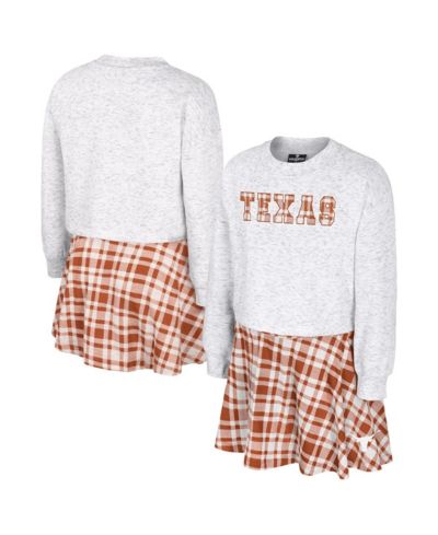 Костюм Colosseum Big Girls 2-Piece Gray Texas Longhorns Plaid Skirt and Top Set