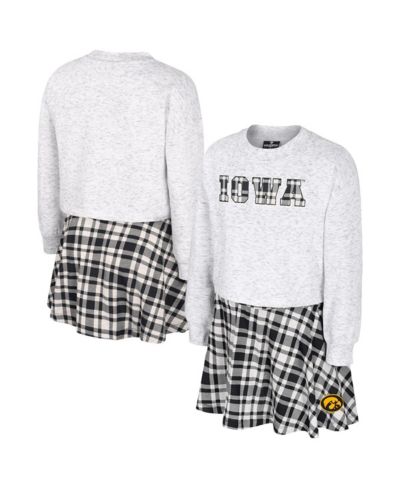 Colosseum детский комплект из 2 предметов Gray Iowa Hawkeyes Marceline Plaid Skirt and Top