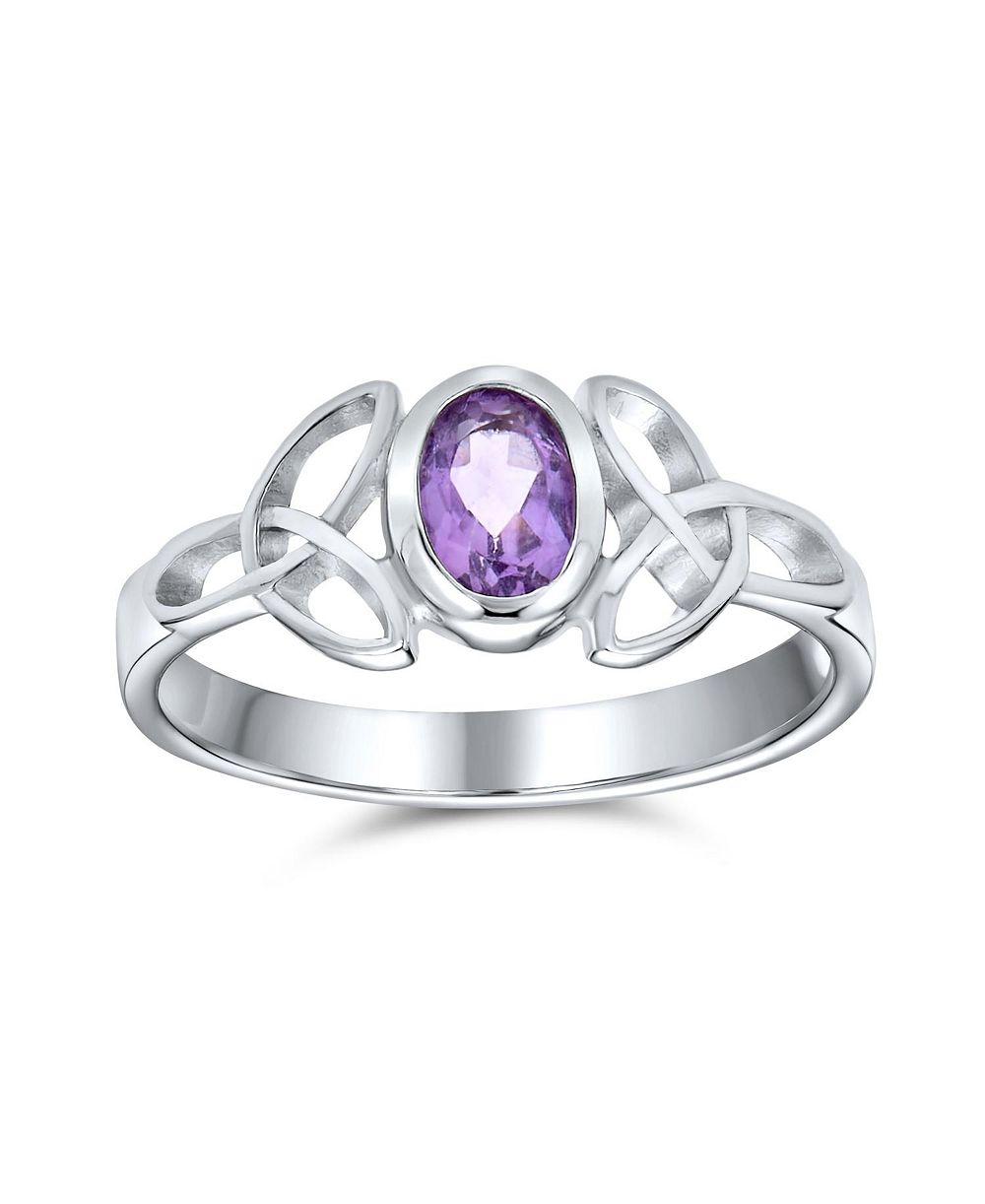 Bling Jewelry Celtic Trinity Love Knot Labradorite Triquetra Band Ring Sterling Silver