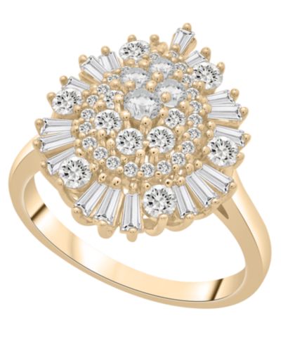 Wrapped in Love Diamond Baguette & Round Cluster Ring (1 ct. t.w.) in 14K Yellow Gold, Macy's Exclusive