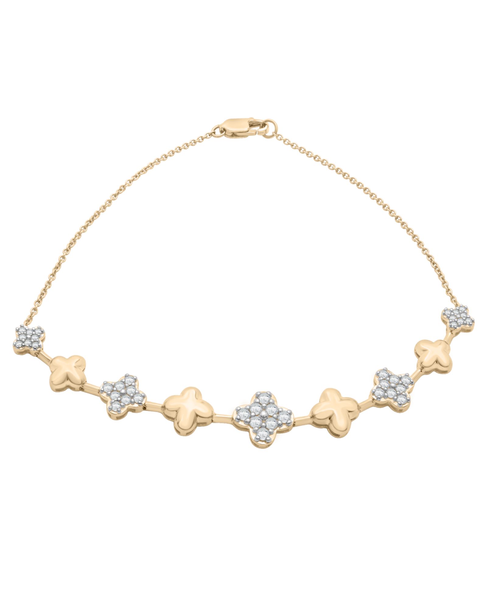 Wrapped in Love Diamond Clover Bracelet (1/2 ct. t.w.) in 14K Yellow Gold, Macy's Exclusive