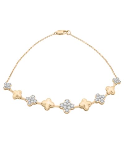 Wrapped in Love Diamond Clover Bracelet (1/2 ct. t.w.) in 14K Yellow Gold, Macy's Exclusive