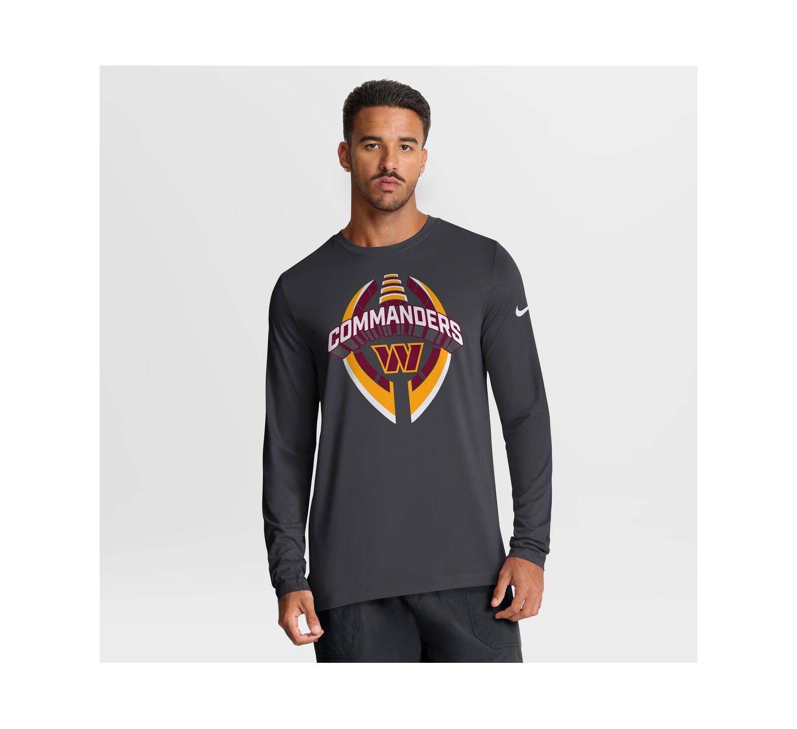 Nike Men's Anthracite Washington Commanders Primetime Legend Icon Performance Long Sleeve T-Shirt