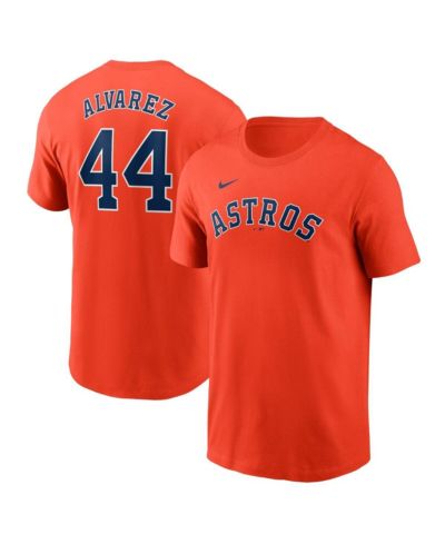 Nike Men's Yordan Alvarez Orange Houston Astros Fuse Name & Number T-Shirt