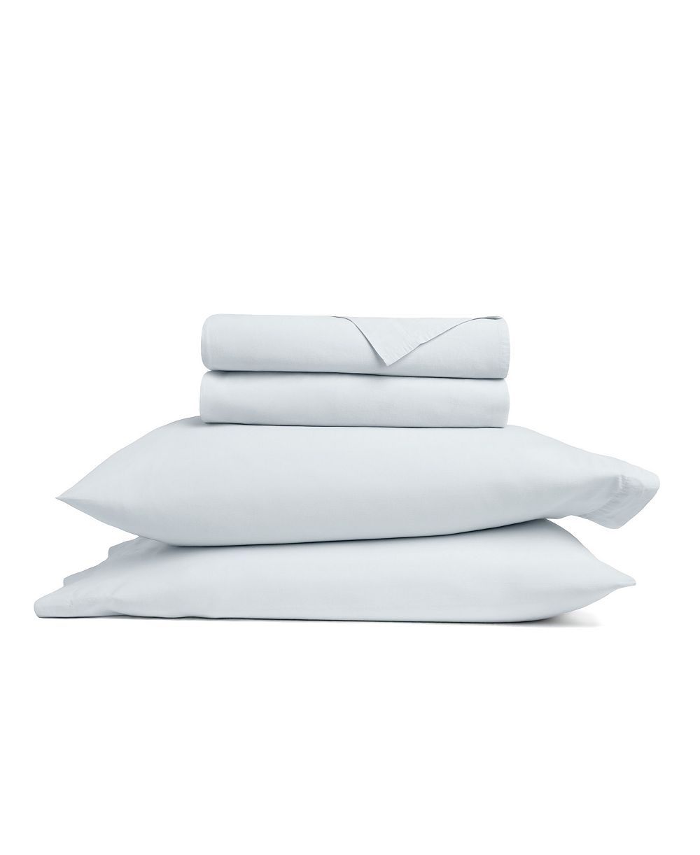 iEnjoy Home Brushed 100% Solid Cotton Percale 4 Piece Cooling Sheet Set, Full