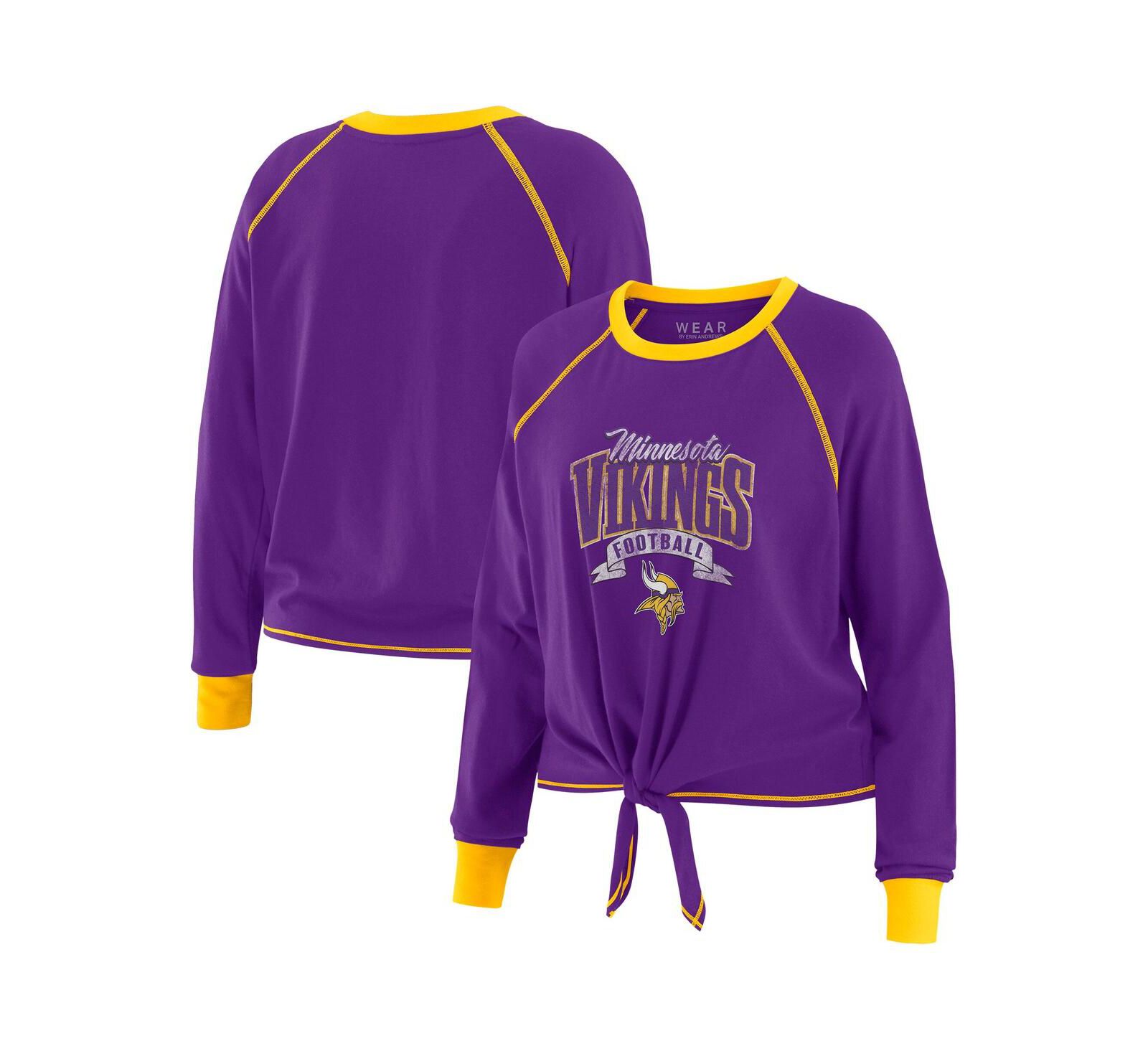 WEAR by Erin Andrews Женский топ с длинным рукавом Minnesota Vikings, фиолетово-золотой