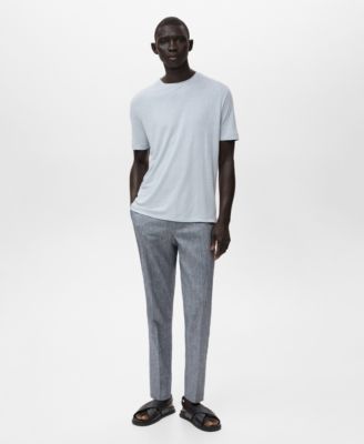 Mango Мужская футболка из льна Slim-Fit