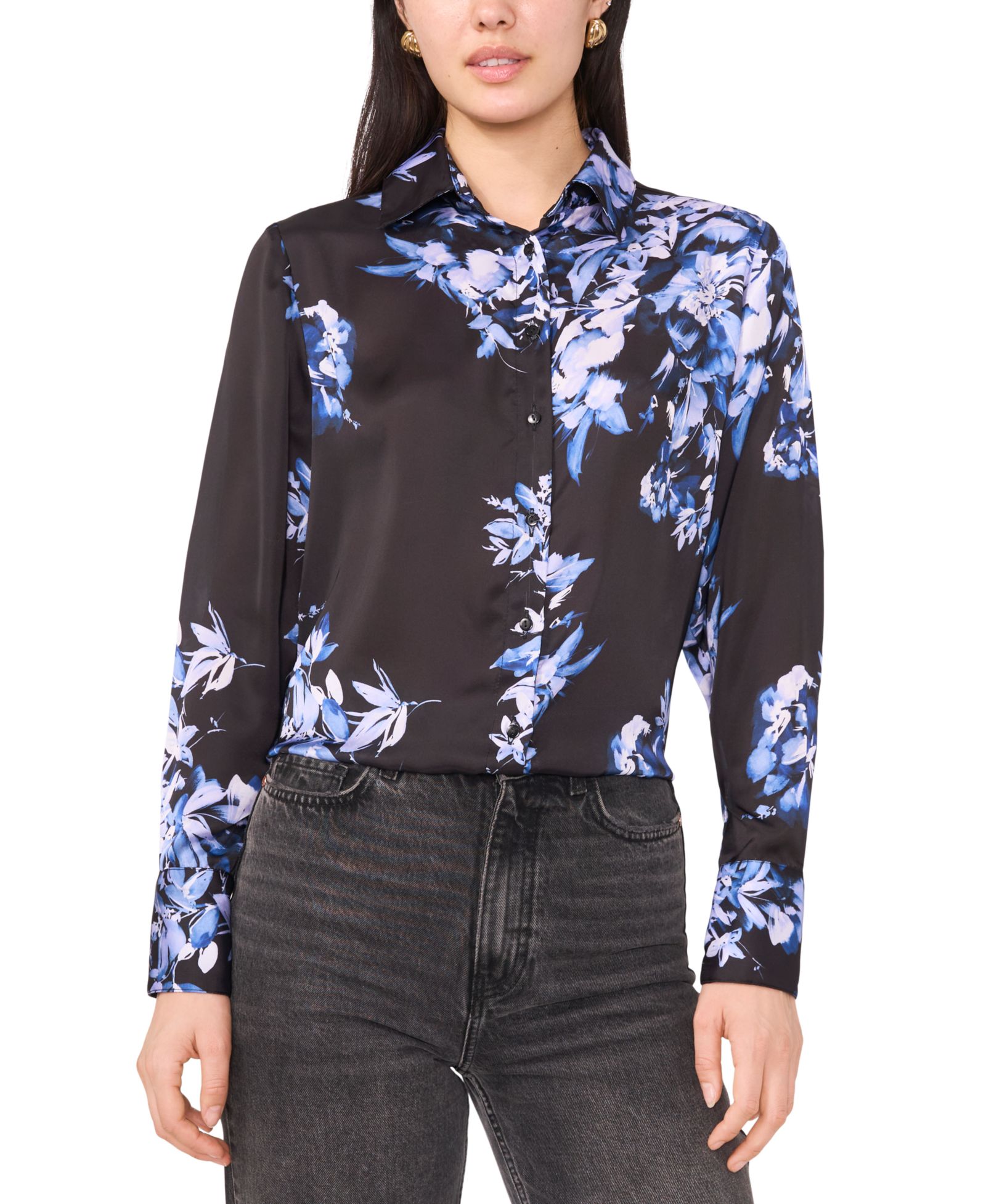 1.STATE Women's Printed Long Sleeve Top