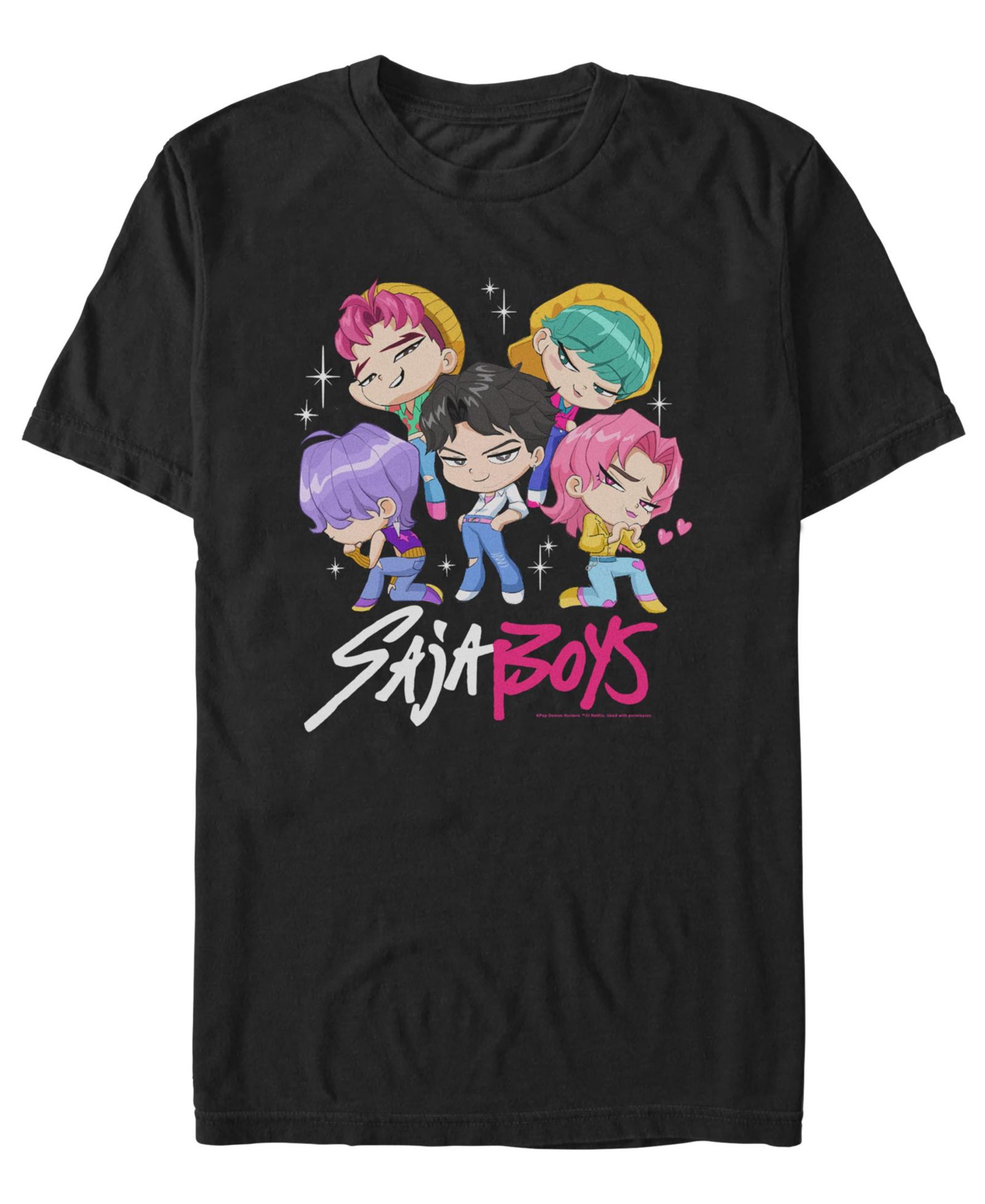 Fifth Sun Men's K-Pop Demon Hunters Saja Boys Chibi Group T-Shirt