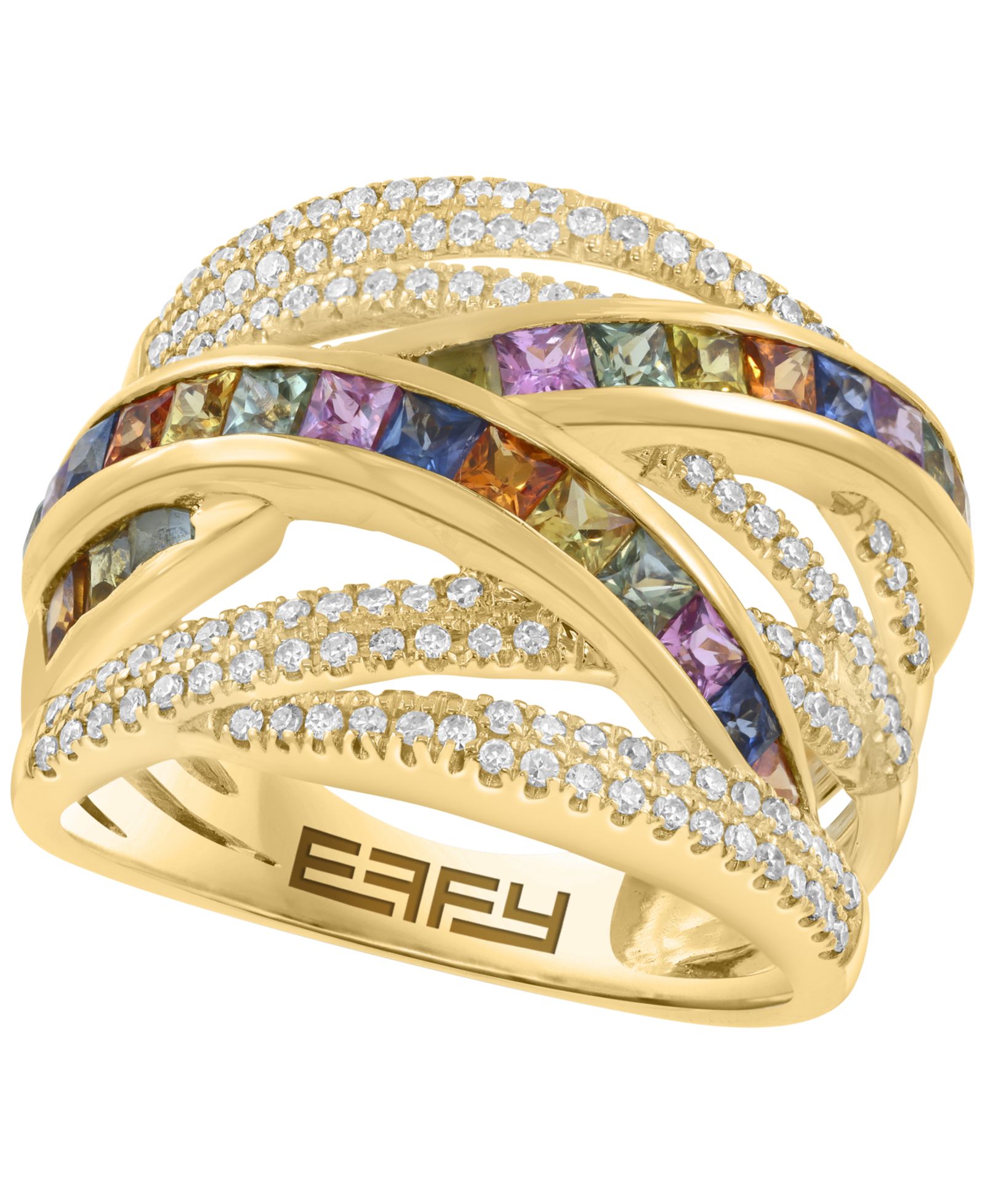 EFFY Collection Diamond (3/8 ct. t.w.) and Gemstone Ring in 14k White Gold (also in Rose Gold and Yellow Gold)