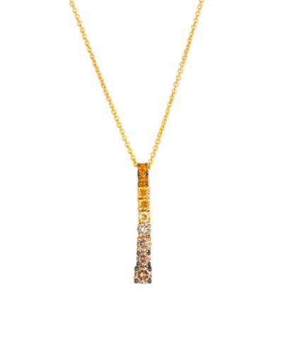 Le Vian Citrine Ombre (0.13 ct. t.w.) and Chocolate Ombre Diamonds (0.27 ct. t.w.) Necklace in 14k Honey Gold