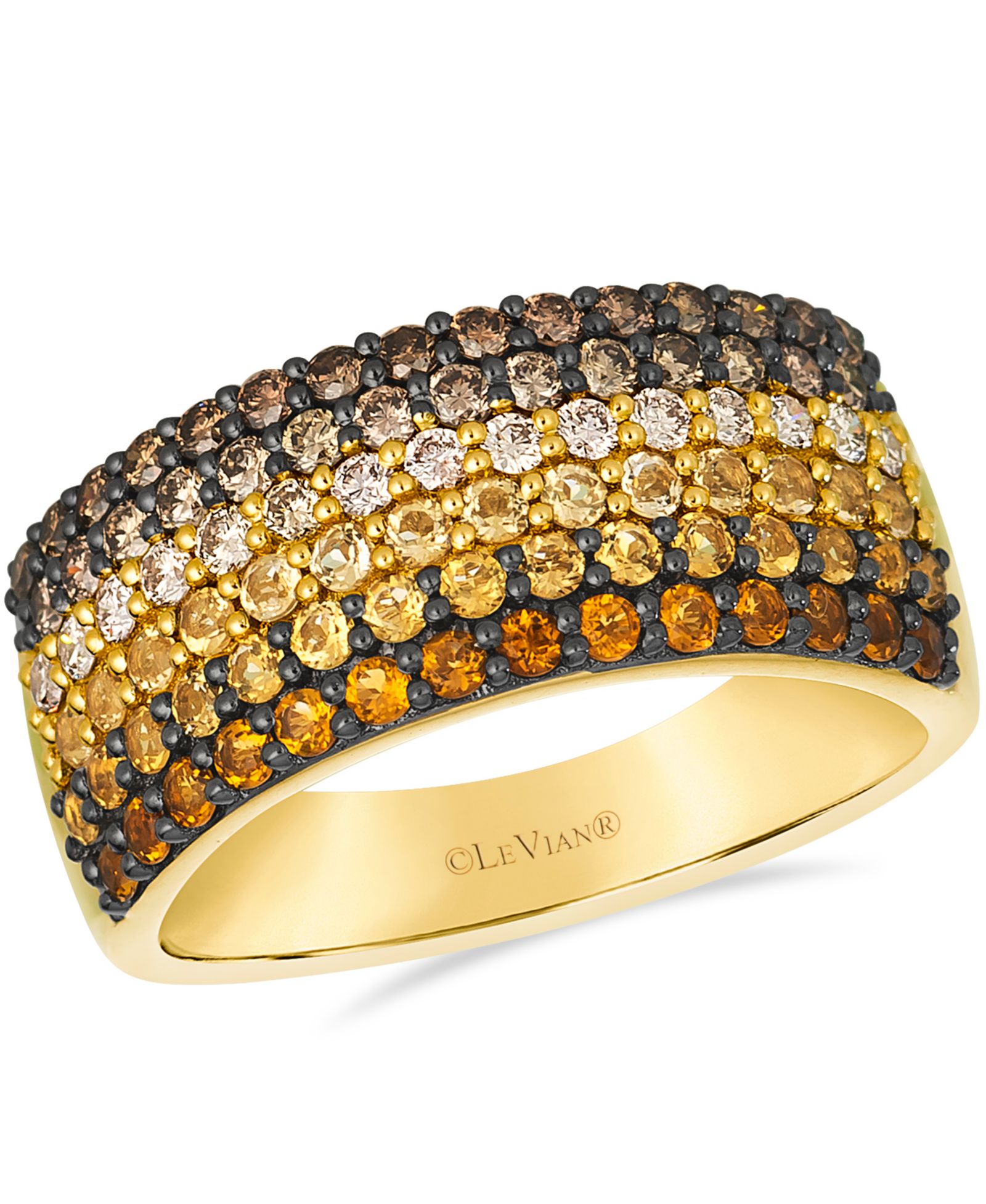 Кольцо Le Vian Citrine Ombre (0.55 ct. t.w.) и Chocolate Diamond (0.63 ct. t.w.) в 14k Honey Gold