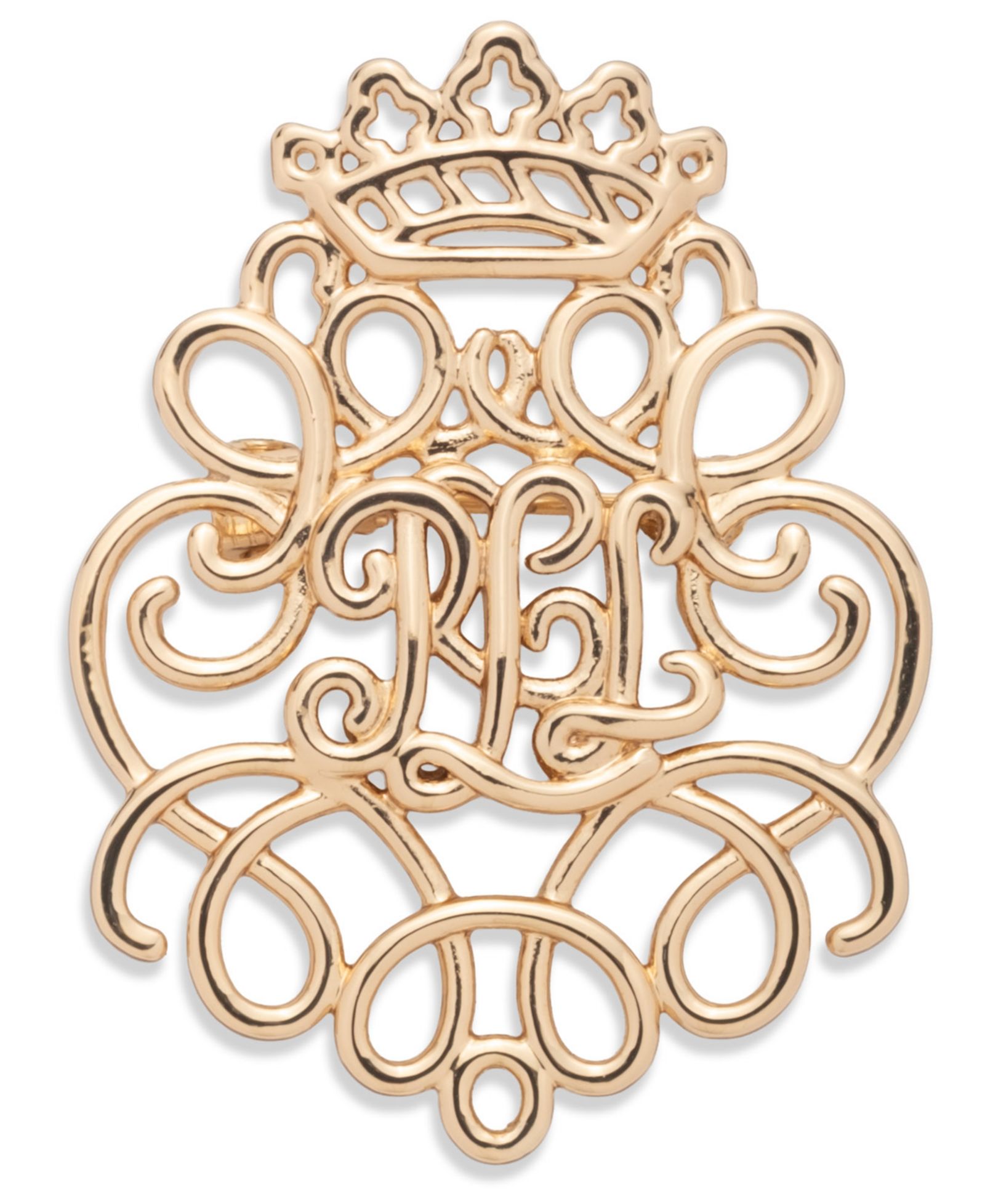 Lauren Ralph Lauren Gold-Tone Polished Scroll Pin