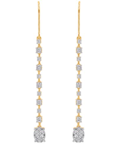 Diamond Long Drop Earrings (1 ct. t.w.) in 14K Yellow Gold