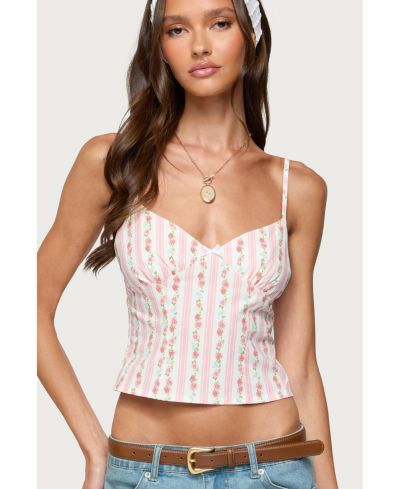 Женский топ Edikted Raia Floral Striped Backless