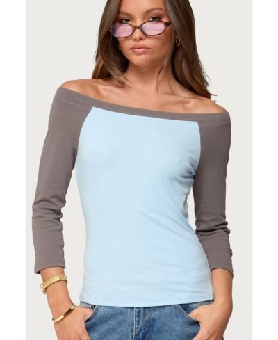 Edikted Женский топ Keri Boat Neck с контрастным цветом
