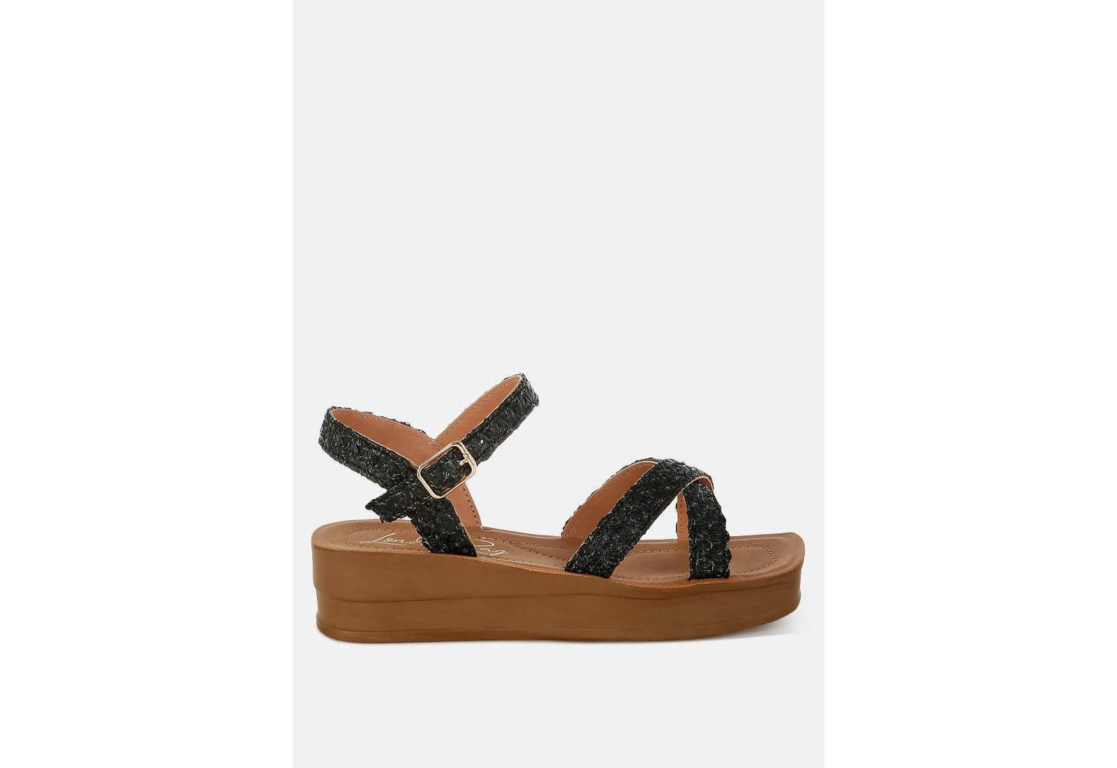 London Rag Women's Sephone Woven Square Toe Wedges Sandals