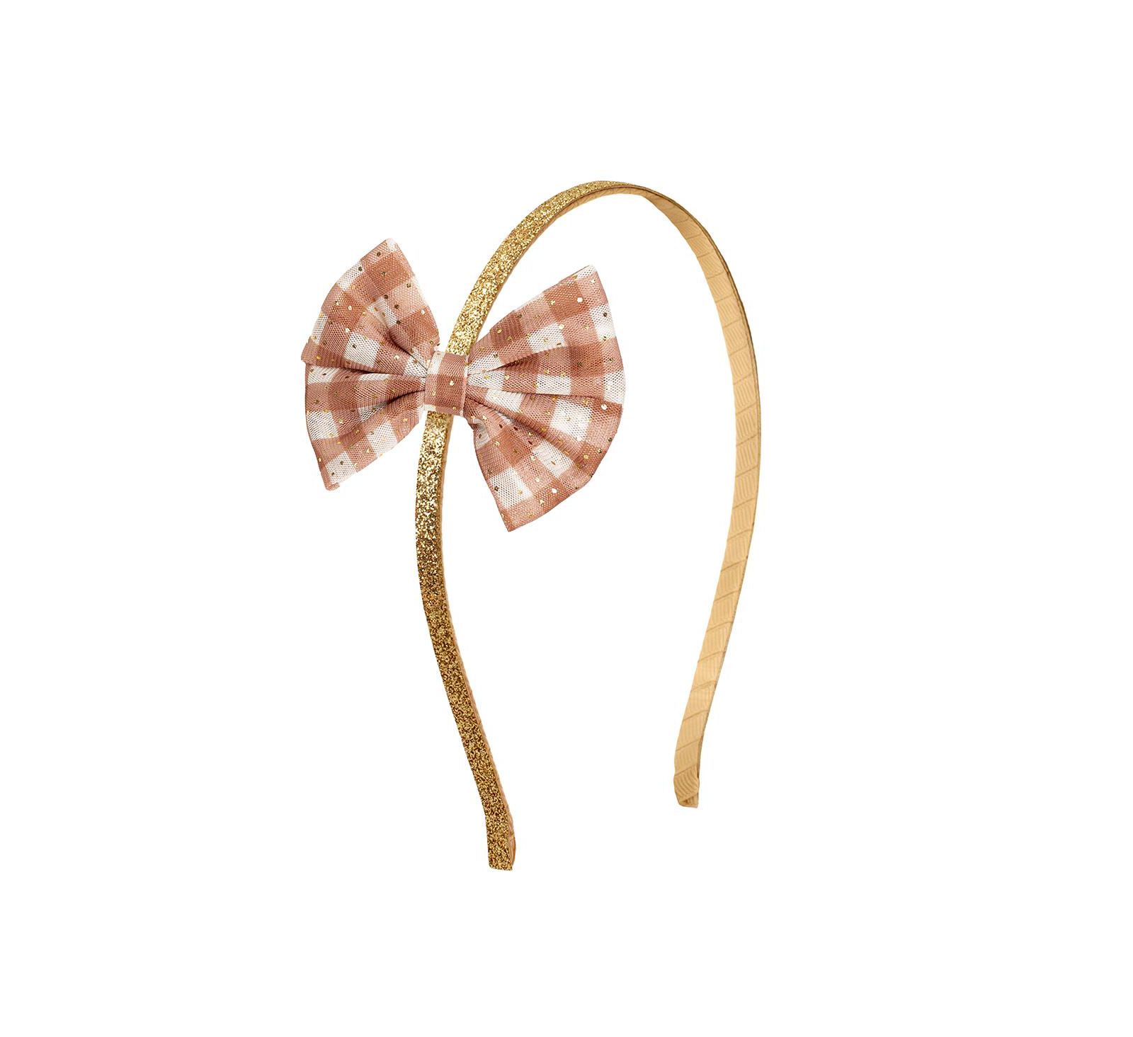 Детская ободок-бант из фатина Sweet Wink с принтом в клетку Gingham
