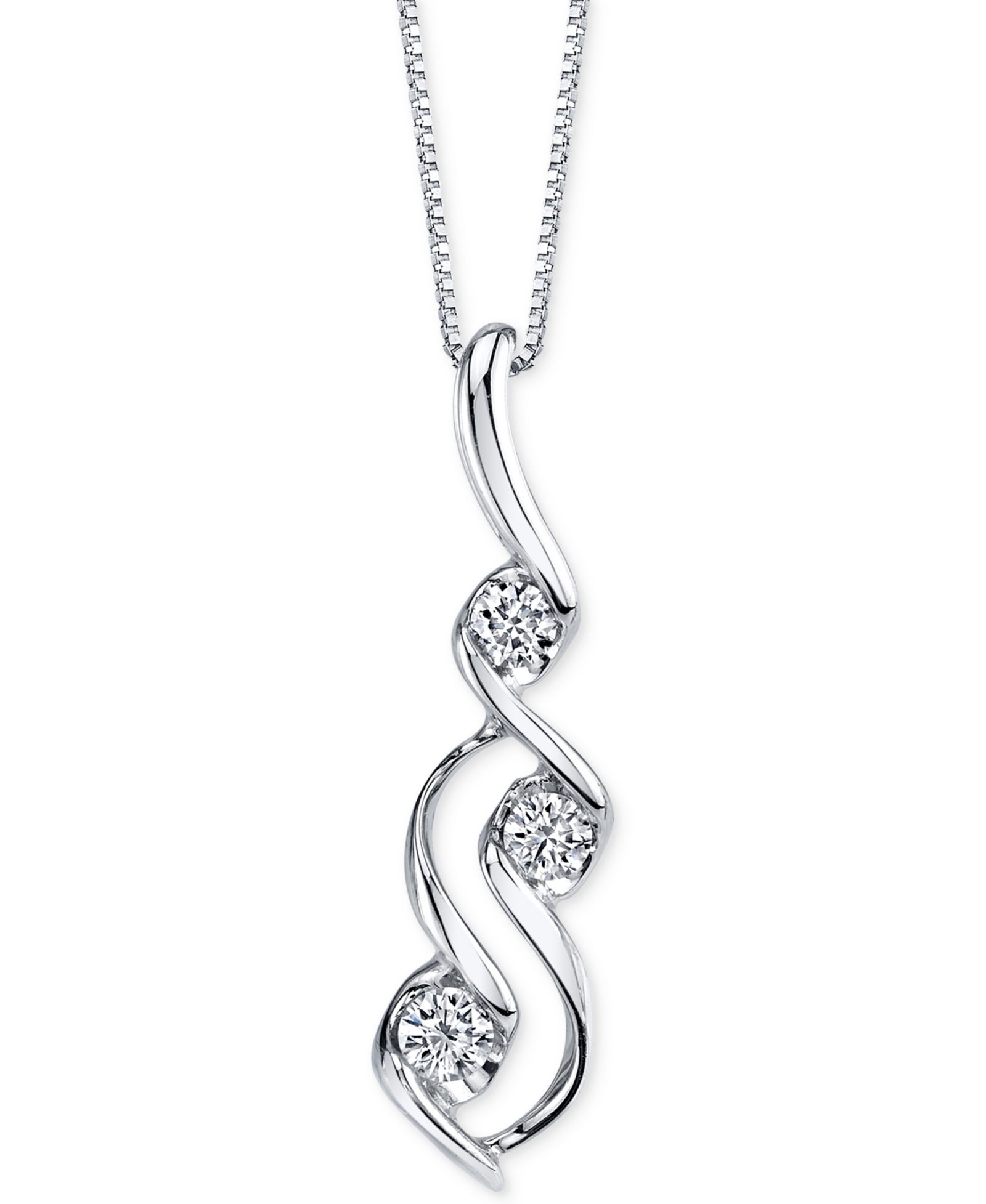 Подвеска-кулон Sirena Diamond Swirl в 14k White Gold
