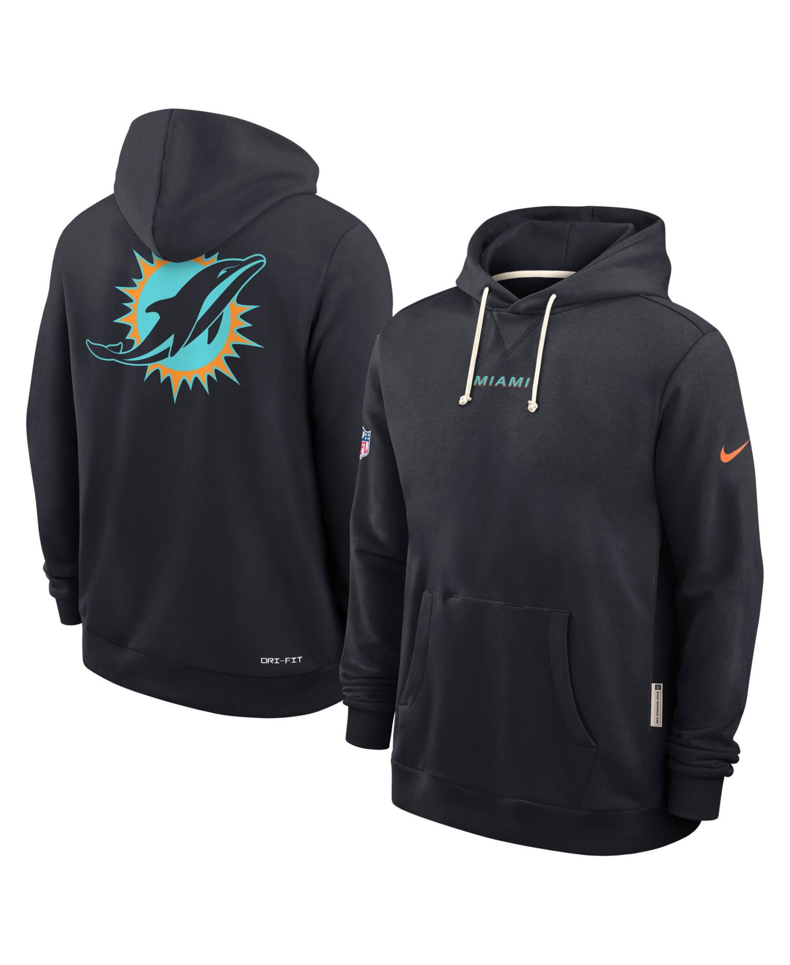 Nike Men's Navy Miami Dolphins 2025 NFL Rivalries Sideline Dri-Fit Hoodie