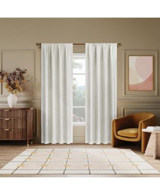 Sun Zero Belmont Floral Jacquard 100% Blackout Rod Pocket Curtain Panel