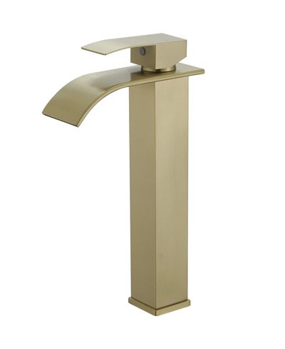 Смеситель для раковины Greenspring Waterfall Single Hole Single Handle в Brushed Gold