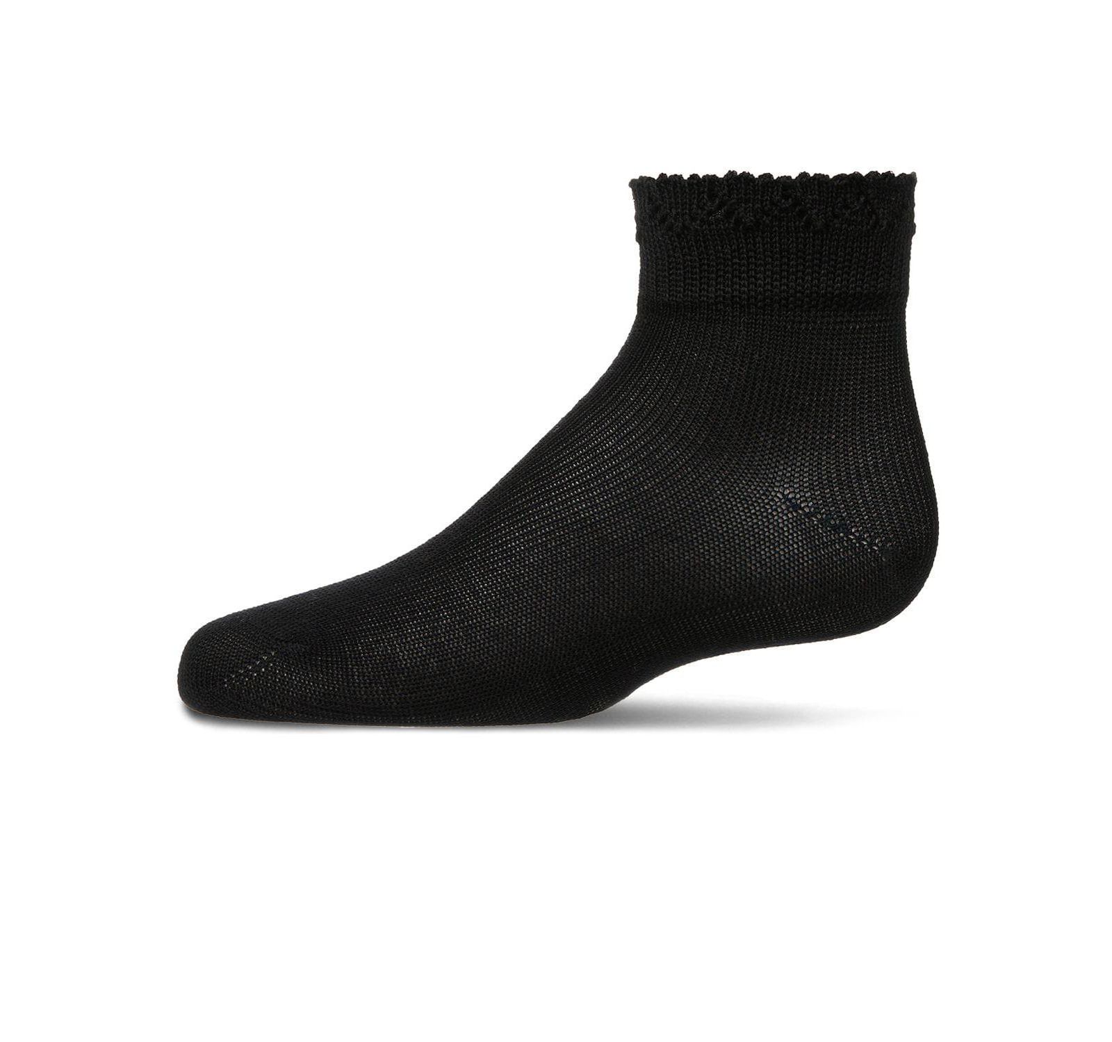 MeMoi Little Girls Crochet Ruffle-Trim Mercerized Cotton Blend Ankle Sock